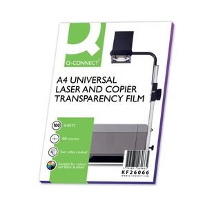 Q-Connect Clear Over Head Projector Film (Pack of 100) KF26066