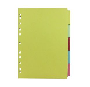 Q-Connect 5-Part Subject Divider Multi-Punched A4 (50 Pack) KF26081Q