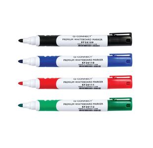 Q-Connect Premium Whiteboard Marker Bullet Tip Assorted (Pack of 4) KF26113