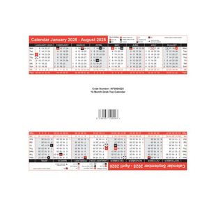 Q-Connect 16 Month Desktop Calendar 2025 KF3004025