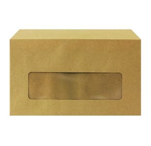 Q-Connect Envelope 89x152mm Pocket Centre Window Gummed 70gsm Manilla (Pack of 1000) KF3431