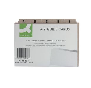 Q-Connect Guide Card 152x102mm A-Z Buff (25 Pack) KF35208
