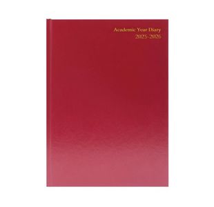 5 Star Academic Diary Week To View A4 Burgundy 2025-2026 KF3A4ABG25