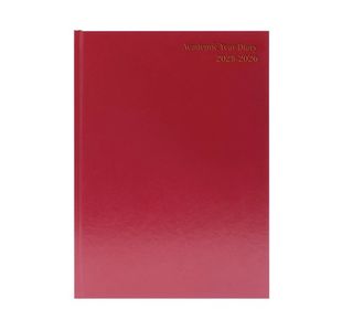 5 Star Academic Diary Week To View A5 Burgundy 2025-2026 KF3A5ABG25