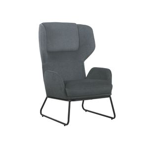 Calma Wingback Chair Grey with Black Frame KF70112