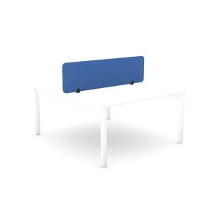 Serrion PET Desk Mounted Straight Top Acoustic Screen 1390x400mm Blue KF70122