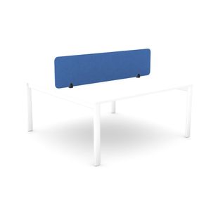 Serrion PET Desk Mounted Straight Top Acoustic Screen 1590x400mm Blue KF70125