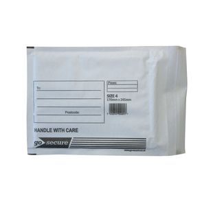 GoSecure Bubble Envelope Size 4 Internal Dimensions 170x245mm White (Pack of 100) KF71449