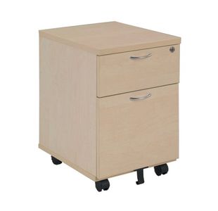 Jemini 2 Drawer Mobile Pedestal 404x500x595mm Maple KF72083