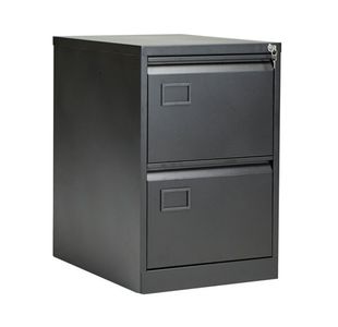 Jemini 2 Drawer Filing Cabinet Lockable 470x622x711mm Black KF72585