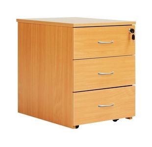 Serrion 3 Drawer Mobile Pedestal 434x580x525mm Ellmau Beech KF73518