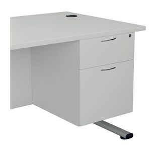 Jemini 2 Drawer Fixed Pedestal 404x655x495mm White KF74416