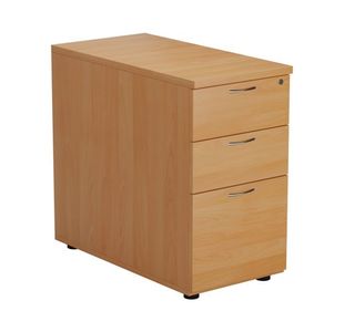 Jemini 3 Drawer Desk High Pedestal 404x800x730mm Beech KF74482