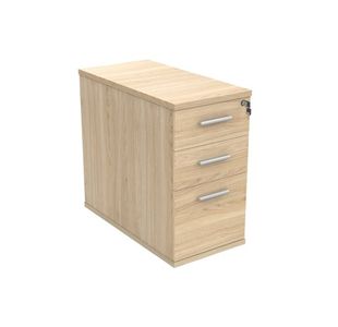 Astin 3 Drawer Desk High Pedestal Lockable 404x800x730mm Canadian Oak KF77719