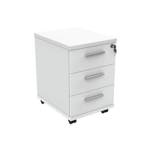 Astin 3 Drawer Mobile Under Desk Pedestal 400x500x590mm Arctic White KF77727