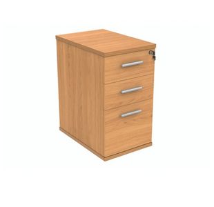 Polaris 3 Drawer Desk High Pedestal 404x600x730mm Norwegian Beech KF77874
