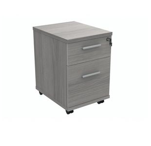 Polaris 2 Drawer Mobile Under Desk Pedestal 404x500x595mm Alaskan Grey Oak KF77888