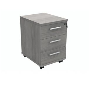 Polaris 3 Drawer Mobile Under Desk Pedestal 404x500x595mm Alaskan Grey Oak KF77889