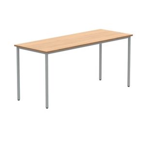Polaris Rectangular Multipurpose Table 1600x600x730mm Norwegian Beech/Silver KF77891