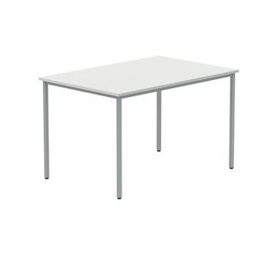 Polaris Rectangular Multipurpose Table 1200x800x730mm Arctic White/Silver KF77900