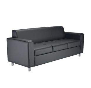 Jemini Iceberg 3 Seater Sofa 1930x750x800mm Polyurethane Black KF78026
