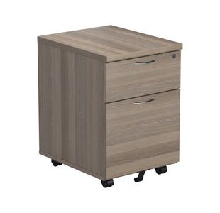 Jemini 2 Drawer Mobile Pedestal 404x500x595mm Grey Oak KF78943