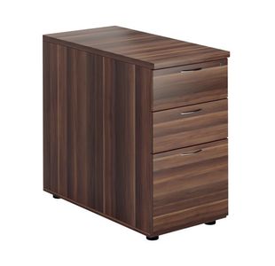 Jemini 3 Drawer Desk High Pedestal 404x800x730mm Walnut KF78950