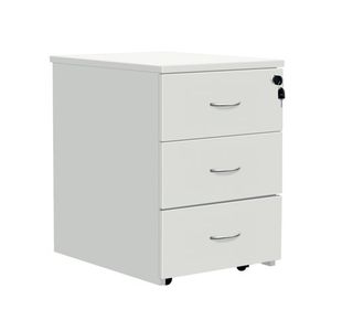 Serrion Eco 18 3 Drawer Mobile Pedestal 434x580x525mm White KF79826