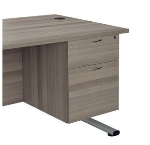 Jemini 2 Drawer Fixed Pedestal 404x500x495mm Grey Oak KF79862