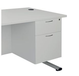 Jemini 2 Drawer Fixed Pedestal 404x500x495mm White KF79865