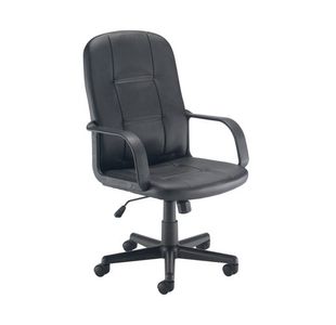 Jemini Jack 2 Executive Swivel Chair with Fixed Arms 620x600x1020-1135mm Polyurethane Black KF79887