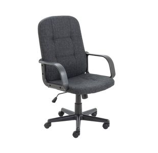 Jemini Jack 2 Executive Swivel Chair with Fixed Arms 620x600x1020-1135mm Fabric Charcoal KF79889
