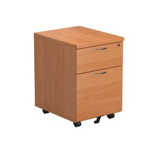 First 2 Drawer Mobile Pedestal 404x500x595mm Beech KF79989