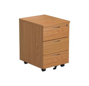 First 3 Drawer Mobile Pedestal 400x500x595mm Nova Oak KF79992