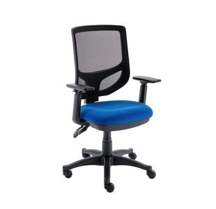 Astin Nesta Mesh Back Operator Chair Adjustable Arms 590x900x1050mm Royal Blue KF800028