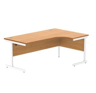 Astin Radial Right Hand Single Upright Desk 1800x1200x730mm Beech/White KF800056