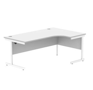 Astin Radial Right Hand Single Upright Desk 1800x1200x730mm White/White KF800060