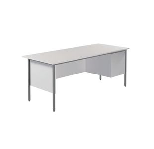 Serrion Rectangular 2 Drawer Pedestal 4 Leg Desk 1800x750x730mm White KF800065