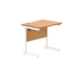 Astin Rectangular Single Upright Cantilever Desk 800x600x730mm Beech/White KF800070