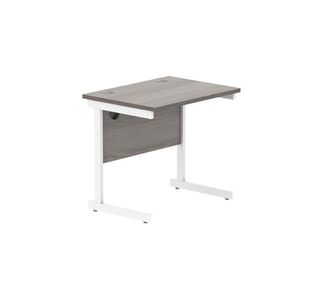 Astin Rectangular Single Upright Cantilever Desk 800x600x730mm Grey Oak/White KF800072