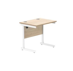 Astin Rectangular Single Upright Cantilever Desk 800x600x730mm Oak/White KF800073