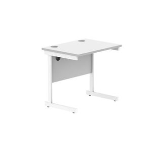 Astin Rectangular Single Upright Cantilever Desk 800x600x730mm White/White KF800074