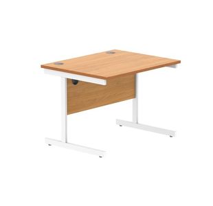 Astin Rectangular Single Upright Cantilever Desk 800x800x730mm Beech/White KF800075