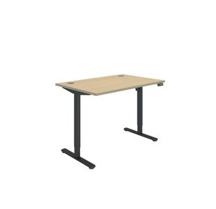 Polaris Single Motor Sit/Stand Desk 1200x800 Oak/Black KF800083