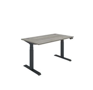 Polaris Dual Motor Sit/Stand Desk 1400x800 Grey Oak/Black KF800113