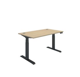 Polaris Dual Motor Sit/Stand Desk 1400x800 Oak/Black KF800116