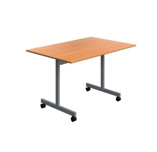 Serrion Tilting Rectangular Table 1200x800x730mm Beech/Silver KF800244