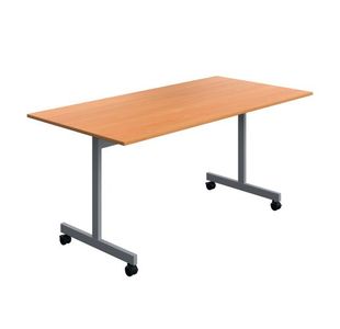 Serrion Tilting Rectangular Table 1600x800x730mm Beech/Silver KF800245