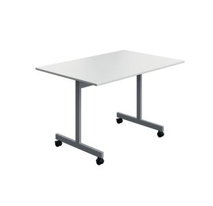 Serrion Tilting Rectangular Table 1200x800x730mm White/Silver KF800291