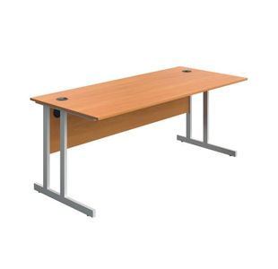 Serrion Twin Upright Desk 1800x800x730mm Beech/White KF800301